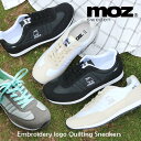MOZ モズ 刺繍 ロゴ キルティング レースアップ スニーカー 靴 レディース スニーカー ローカット 通販 北欧 スウェーデン ぺたんこ カジュアル ヘラジカ エルク シンプル かわいい 通気性 ムレない 3E EEE