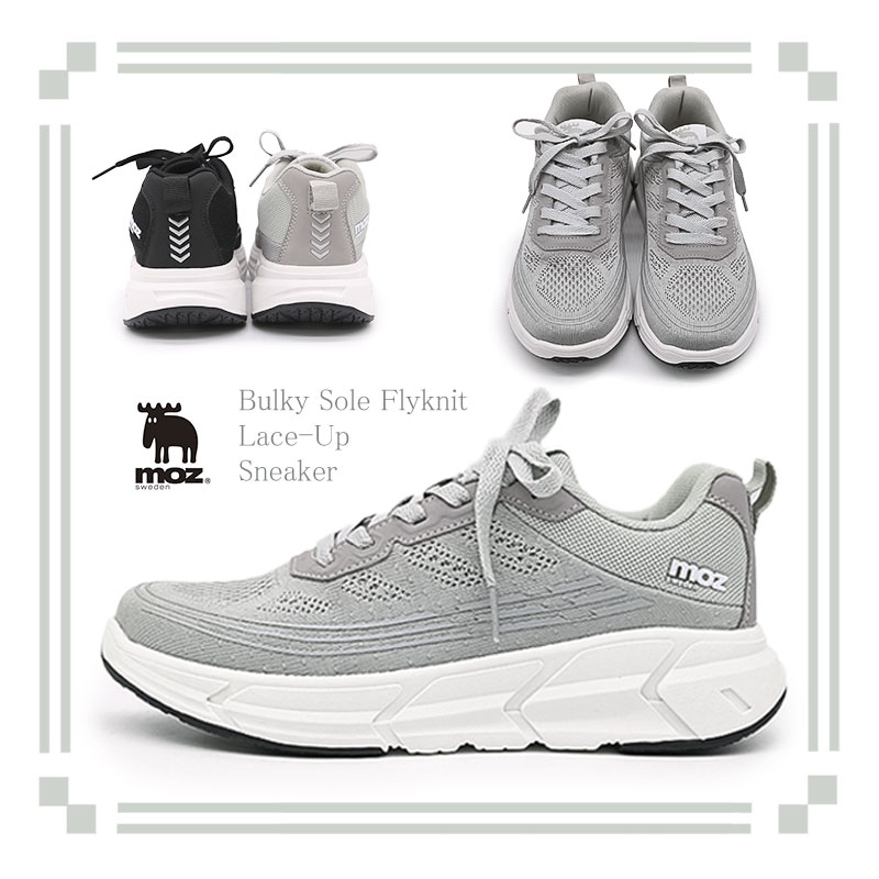 【40%off中!】MOZ モズ ニット メッシュ レースアップ 軽量 厚底 バルキーソール スニーカー 快適 レディース 婦人 シューズ 靴 ローカット 北欧 スェーデン カジュアル 24 春 夏 オールシーズン プラット プラットフォーム 痛くない 疲れない おしゃれ ma1のサムネイル