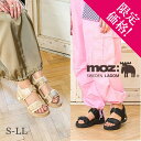 【Clearance!】モズ ワンポイント ダブルベルト 厚底 プラットフォーム スポーツ サンダル レディース moz 夏コーデ シューズ ストラップ かわい...