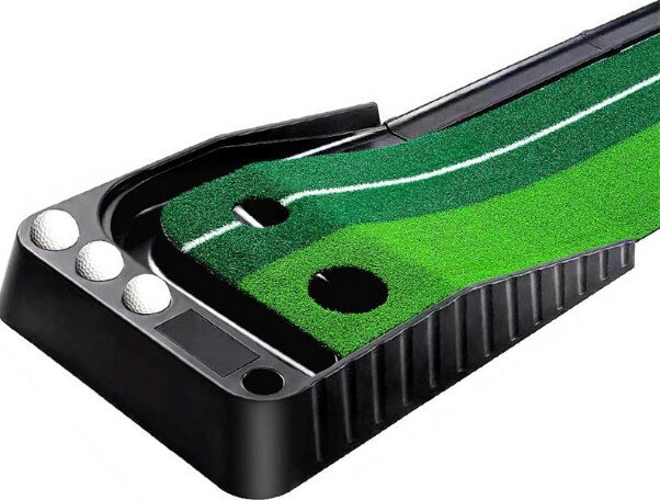 パターマット ゴルフ練習パット ボール止め スーパーベントパターマット トレーニング用具 パッティング練習 パター練習 ゴルフ練習 パッティングマット スイング練習 自動返球 人工芝 パター技術向上 折り畳み 収納しやすい