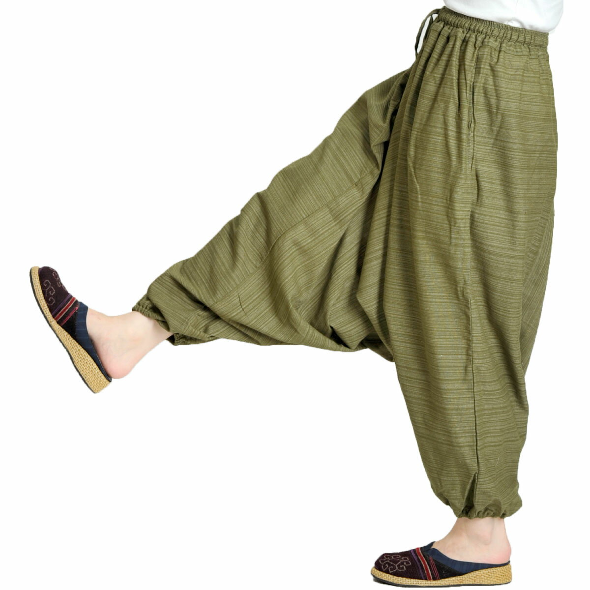 楽天市場】もんぺ（カラーカーキグリーン）（メンズファッション）の通販