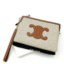CELINE セリーヌ ストラップ付き スモールポーチ ベージュ クラッチバッグ 10J502FCT.02BG ナチュラル ユニセックス レディース メンズ プレゼント ギフト 新品(4)
