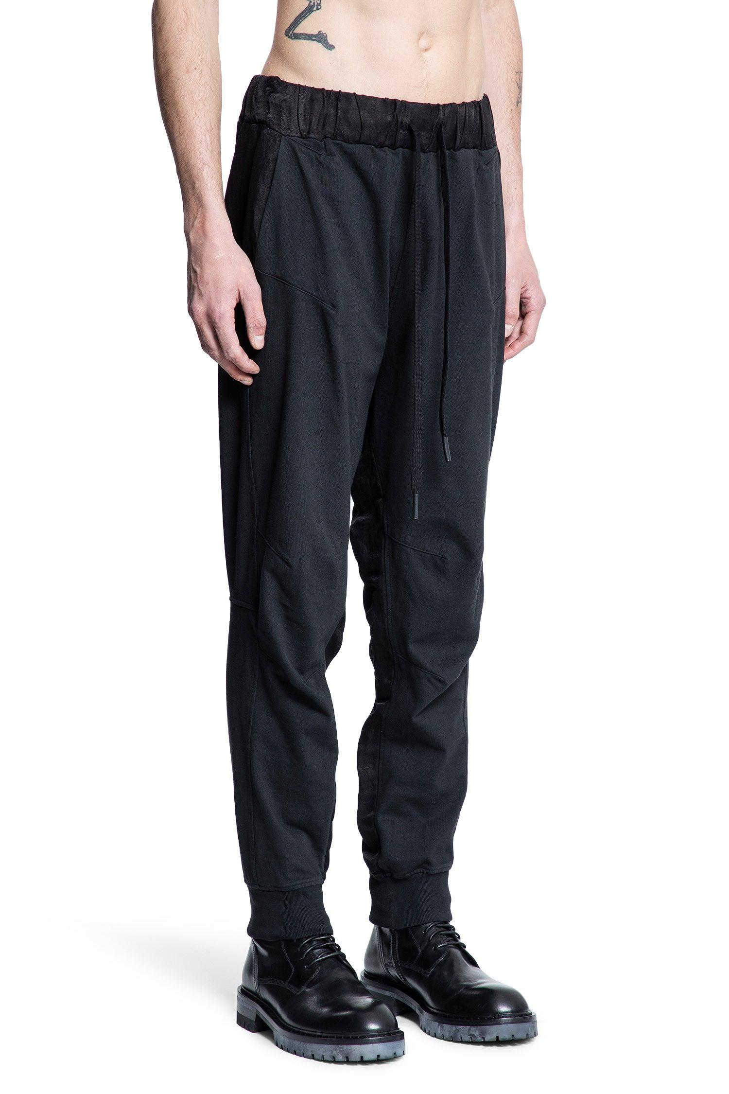 canvas and moiré jogging pants