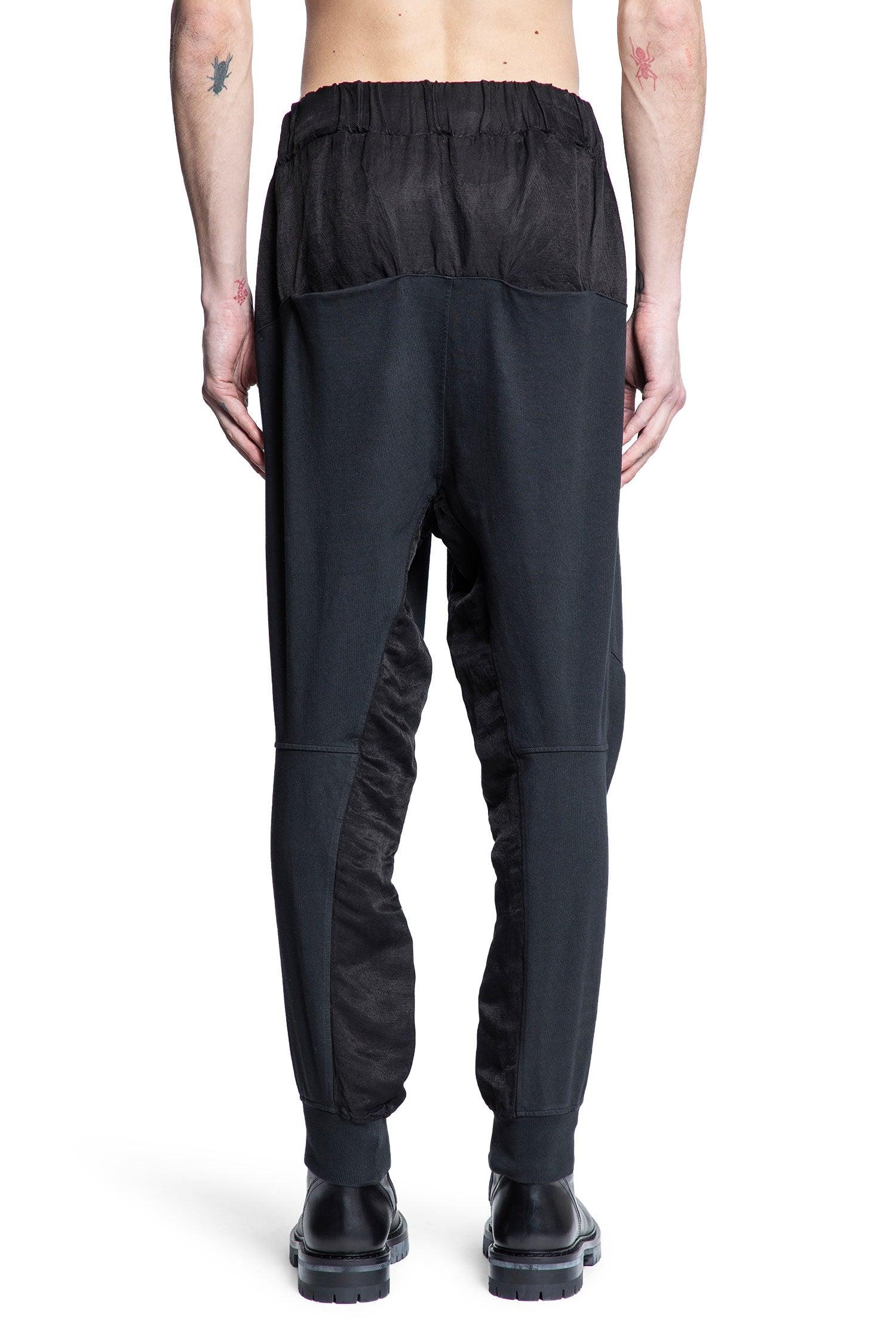 canvas and moiré jogging pants