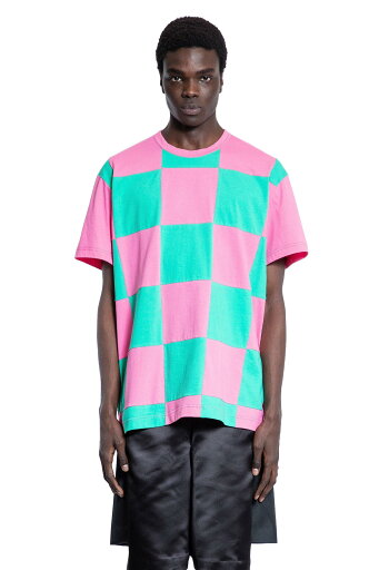 checkered cotton jersey t-shirt checkered cotton jersey t-shirt