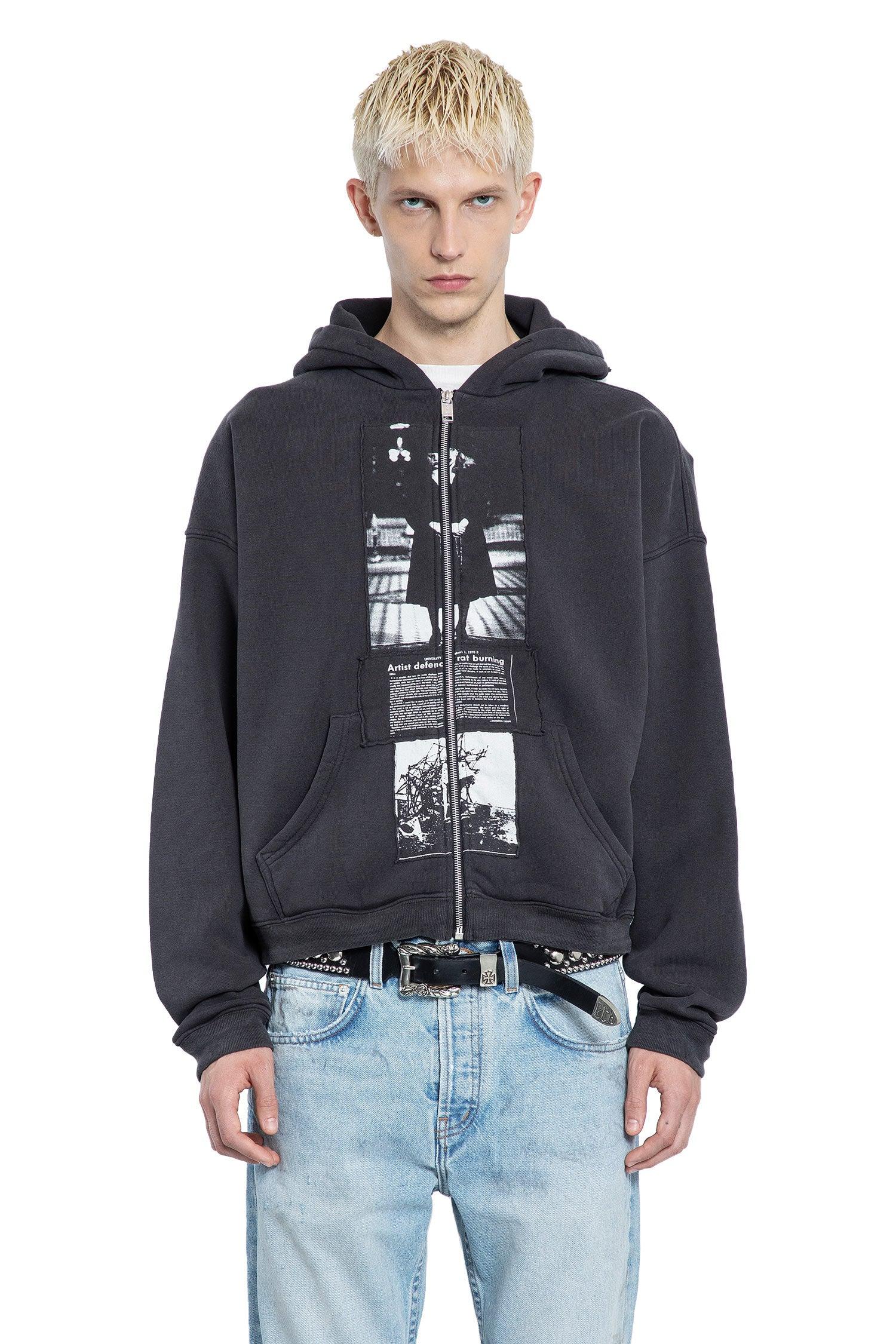 artist defends assemblage zip-up hoodie