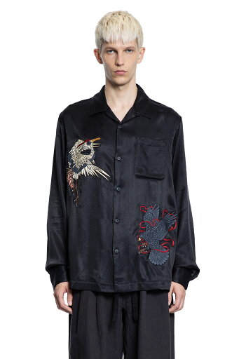 crow and heron camp collar shirt crow and heron camp collar shirt
