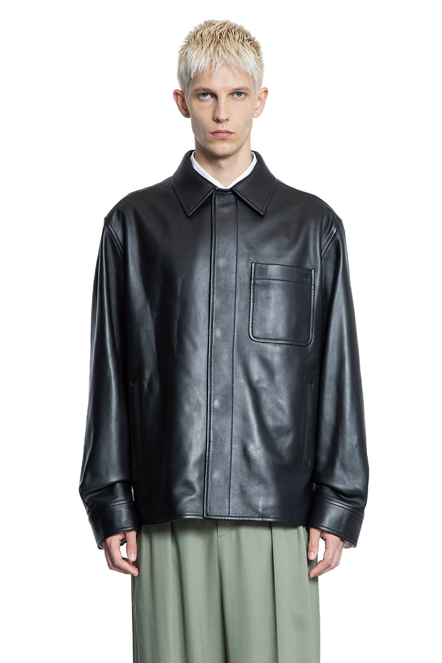 overshirt in nappa lambskin