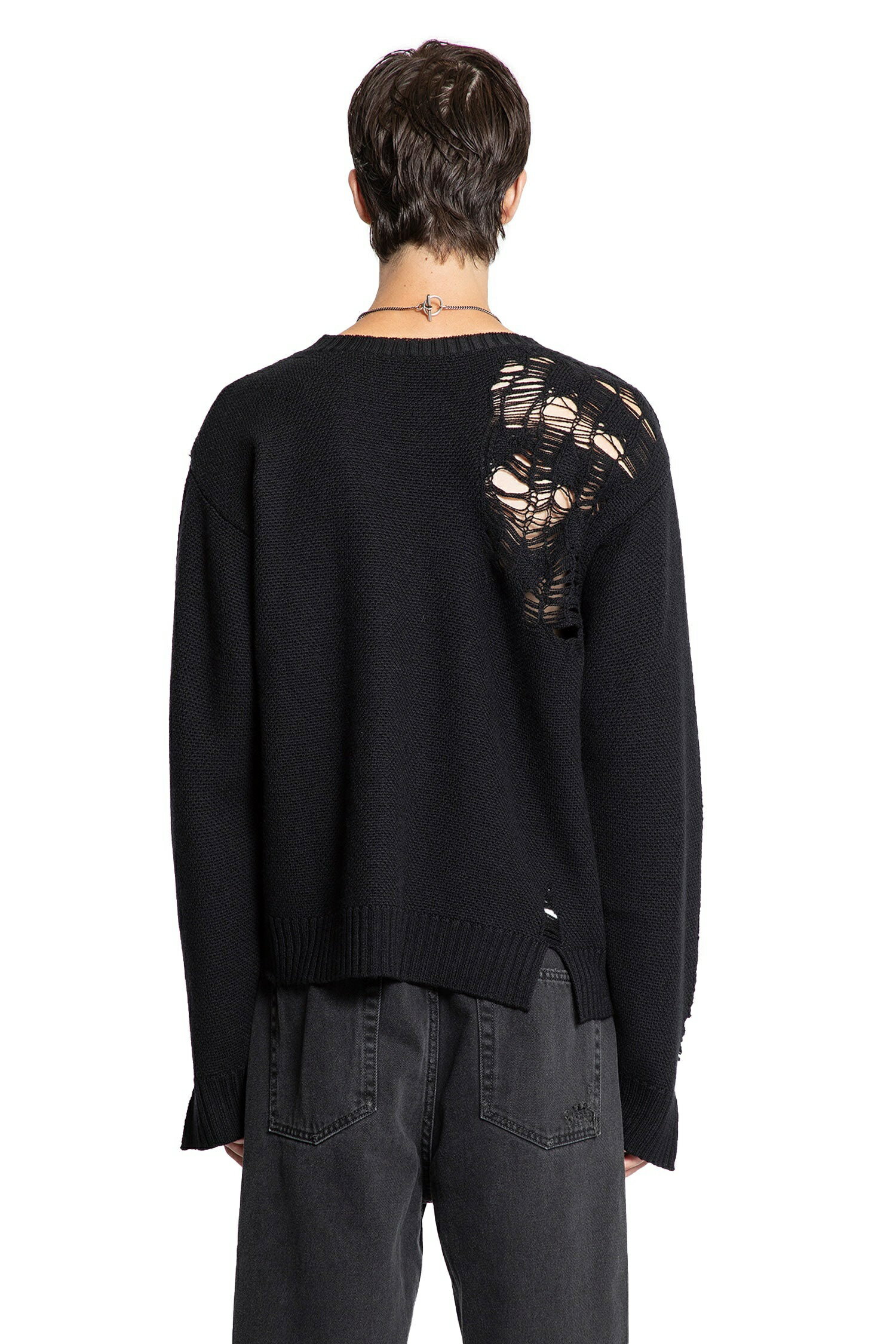 waldon destroyed seed stitch sweater