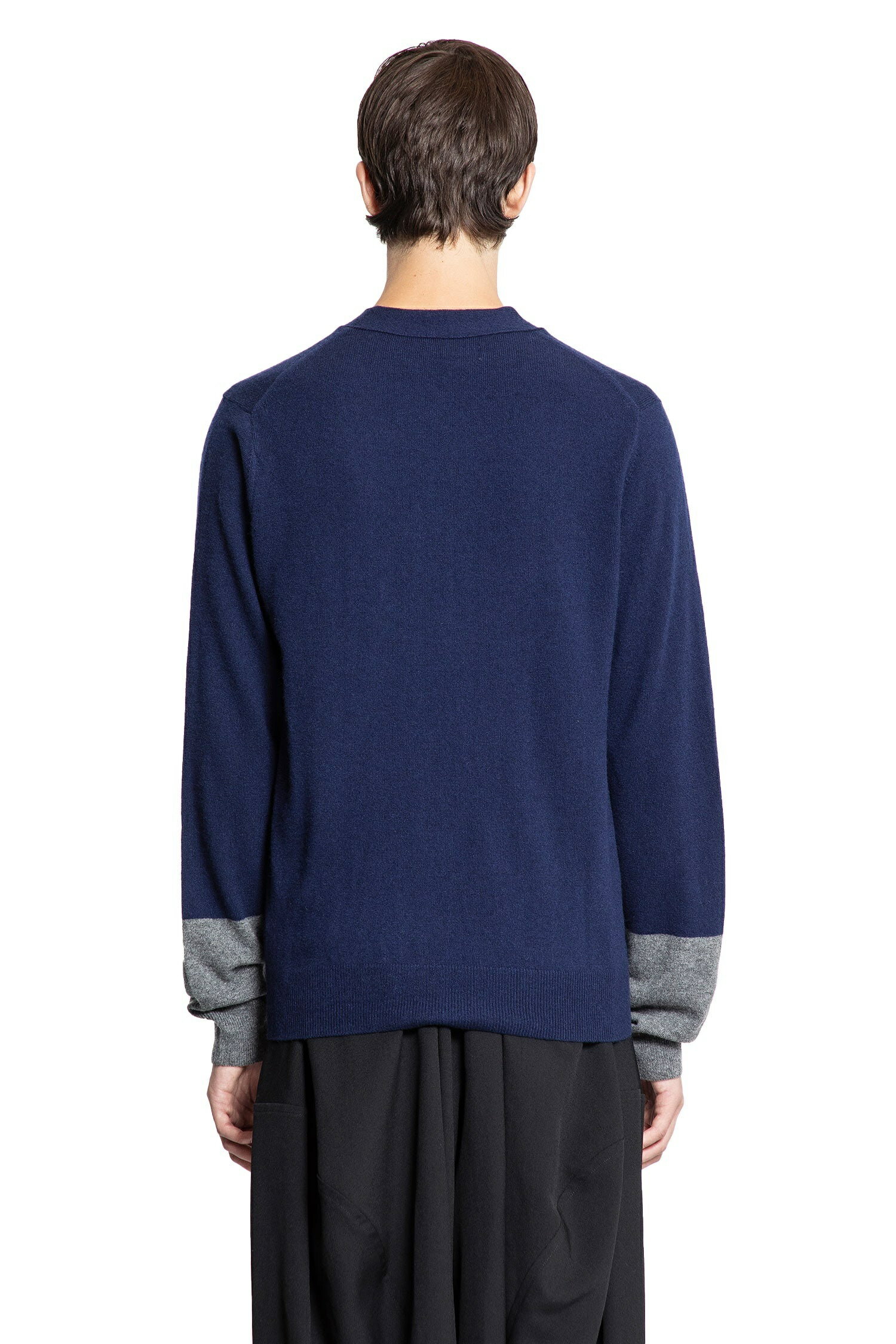 two-tone lambswool cardigan