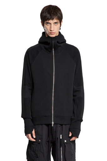 zip-up hoodie with hand gaiters zip-up hoodie with hand gaiters