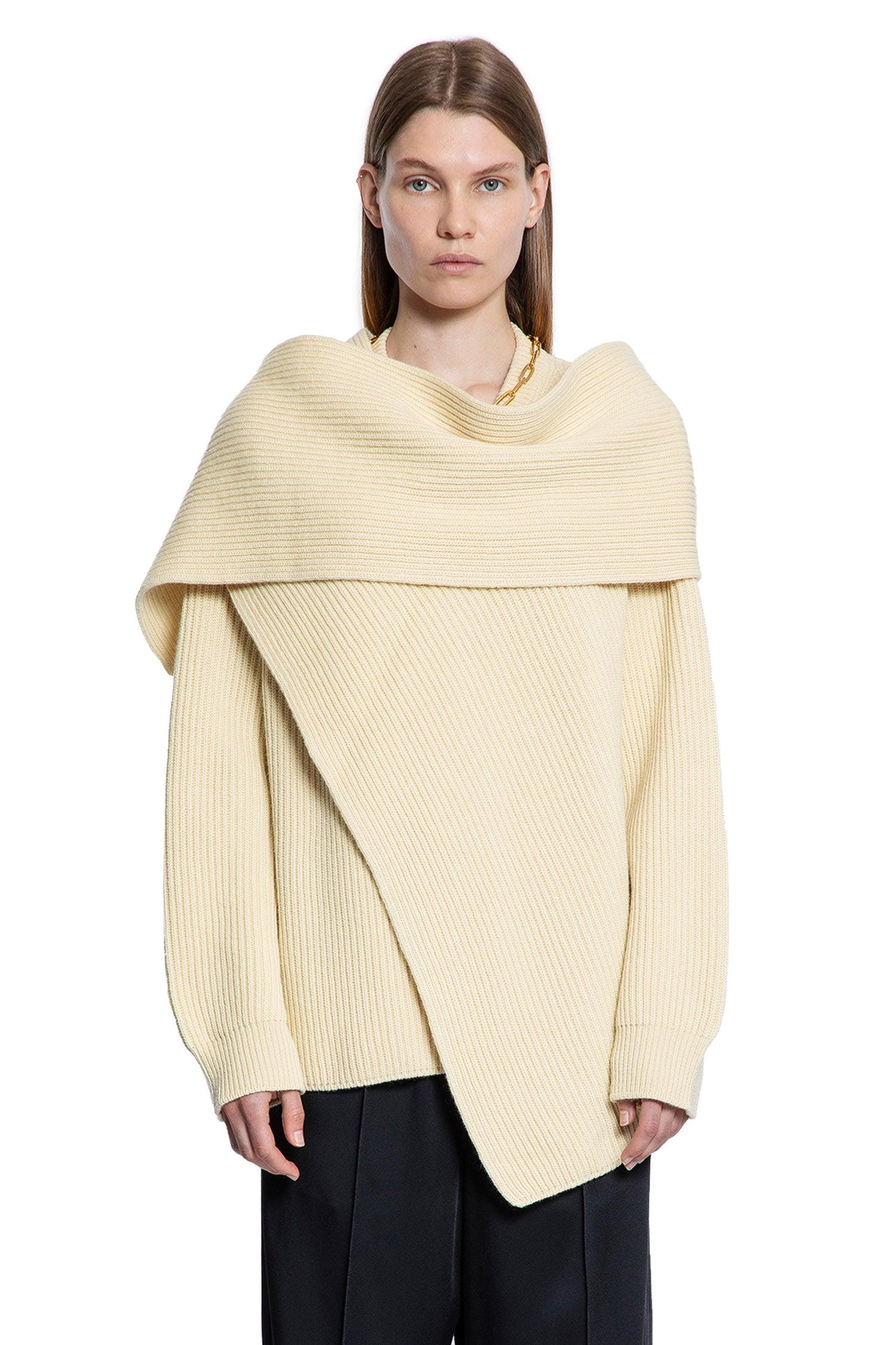 draped scarf neck sweater