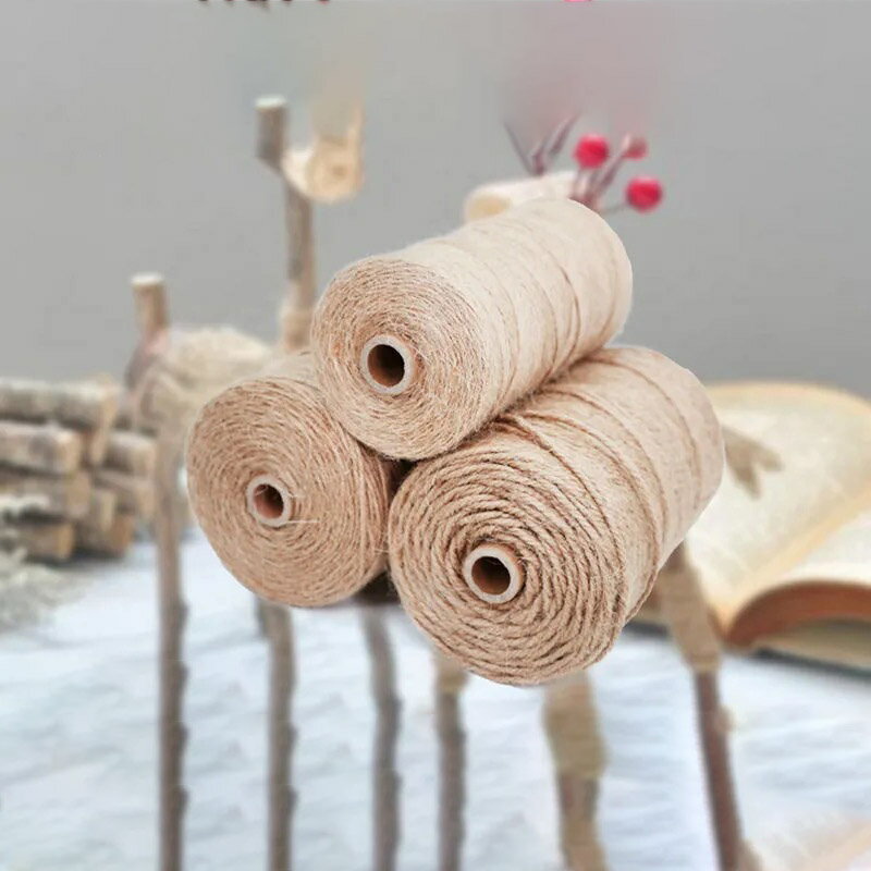 送料無料 麻紐 麻ロープ 手芸コード 手作り麻紐 ジュートロープ 麻ひも ロール ジュート ひも リボン ロープ 糸 鉢植え装飾、壁掛け、インテリア、編み物、DIY装飾などに 直径1mm 長さ400M 楽天海外通販