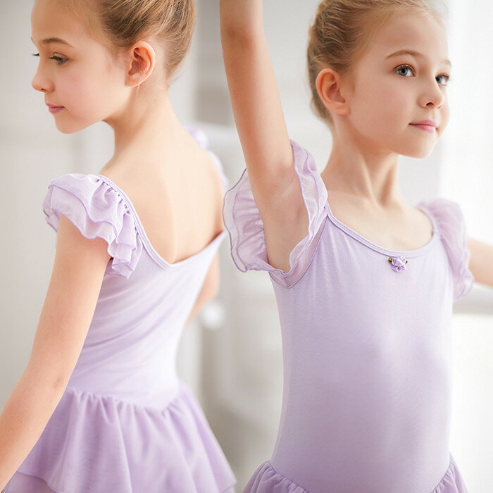 送料無料 バレエレオタード 子供用 半袖 キッズ バレエ衣装 子供用 女の子 スナップボタン キッズウェア 体操 ダンス 練習服 ステージ衣装 シンプル ワンピ...