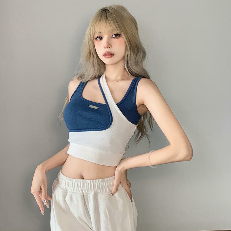 送料無料 ダンス 衣装 ヒップホップ ショート トップス タンクトップ ショート丈 ノースリーブ レディース トップス シンプル フィットネス ヨガ スポーツ ...