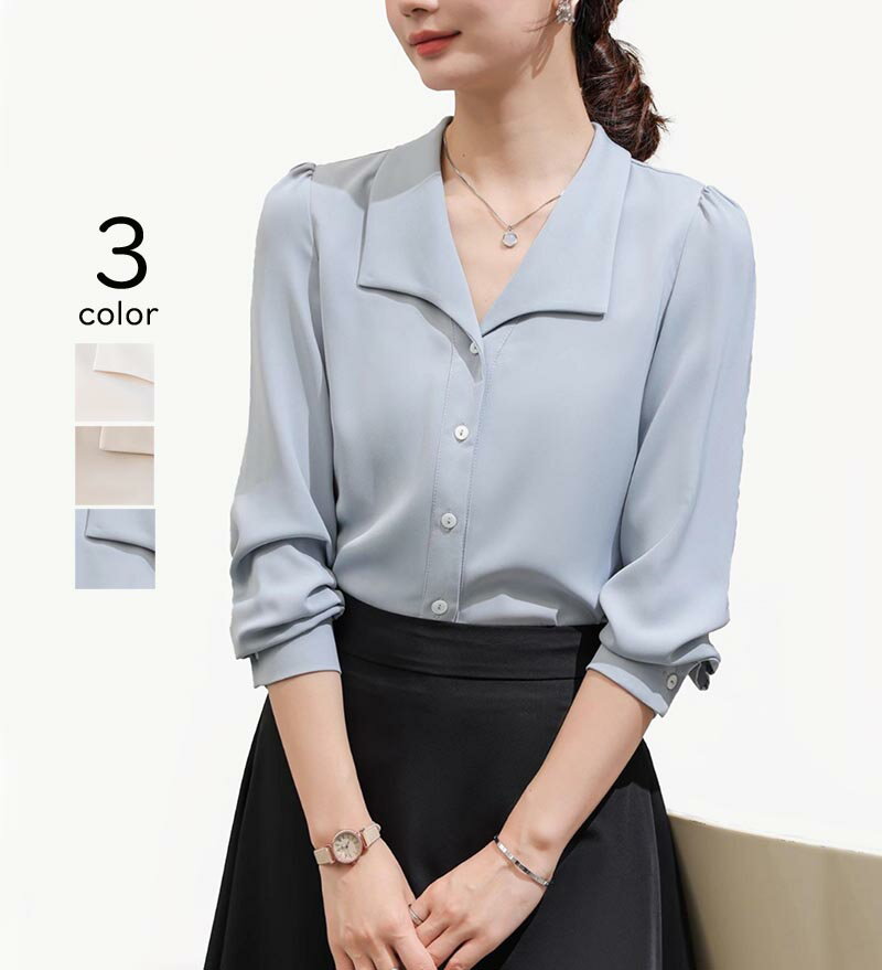 送料無料 レディース ブラウス トップス シャツ スーツ インナー オフィスカジュアル 上品 きれいめ 通勤 ミセス 50代 40代 30代 大きいサイズ 夏 秋 長袖 ビジネススーツ フォーマル 仕事服 服装 プレゼント ギフト 韓国ファッション 楽天海外通販