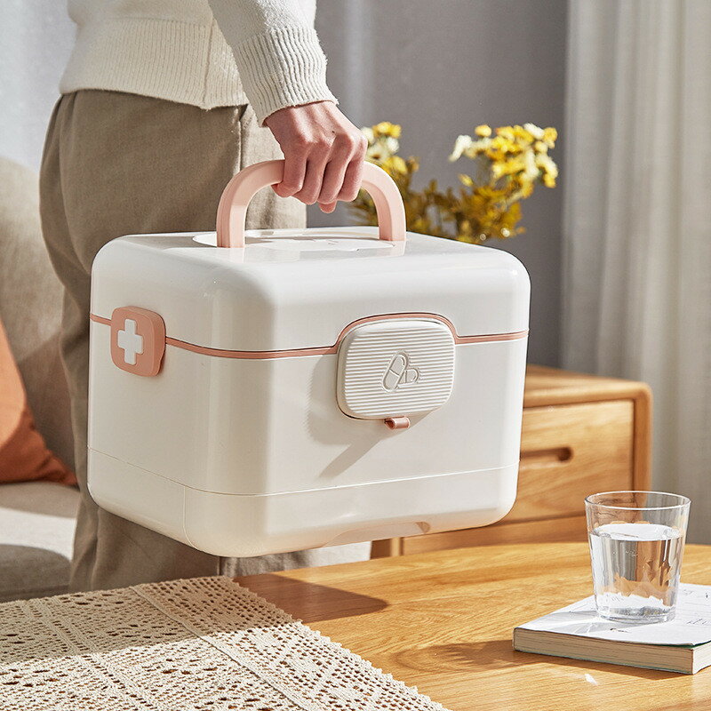 送料無料 救急箱 くすり箱 薬箱 救急ボックス 大容量 医薬品収納 常備薬収納 北欧 薬ケース 収納ボックス 収納ケース 小物入れ ソーイングボックス 裁縫箱 ...