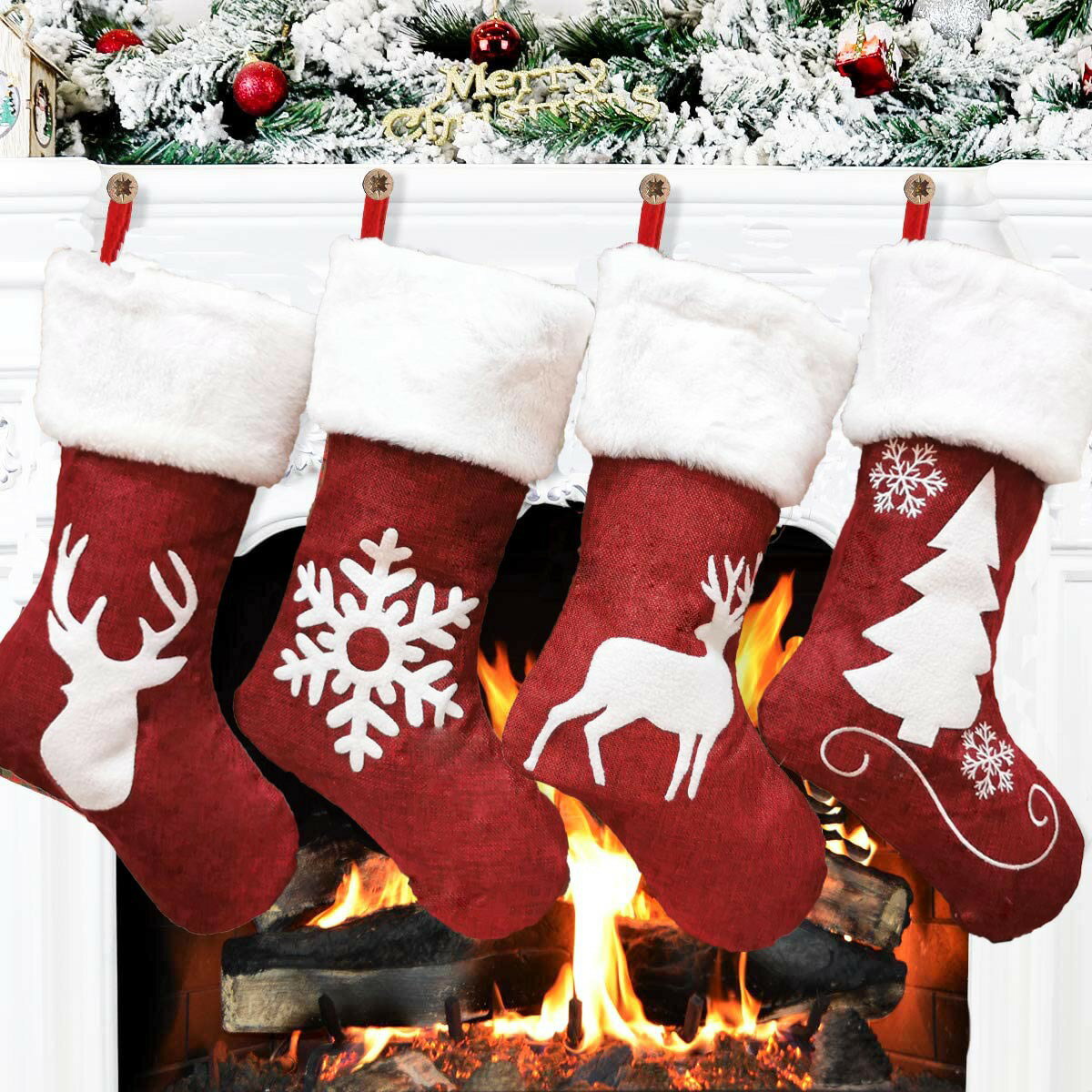 [2枚入]クリスマス 靴下 プレゼント入れ ソックス ブーツ ニット 飾り ビッグサイズ クリスマス ギフト プレゼント christmas stockings 暖かい