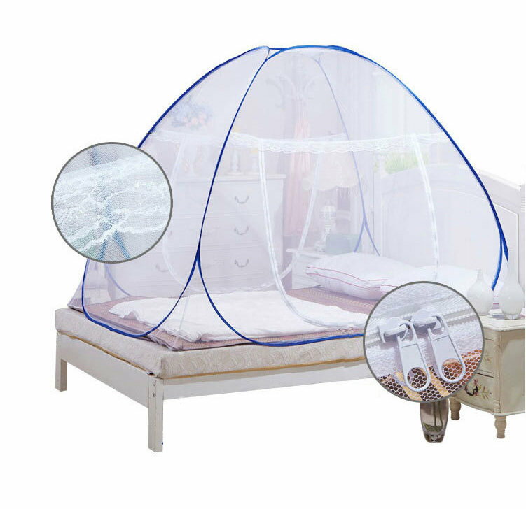 送料無料 蚊帳 ベッド用 床用 シングル ワンタッチ 簡単設置 大きい レギュラーサイズ 底面付き かや 害虫 蚊 ムカデ 対策 夏 ドーム蚊帳 スタンドタイプ 寝室 キャンプ テント アウトドア 安眠 快適　楽天海外通販