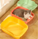 送料無料 猫 トイレ 猫トイレ キャットトイレ 散らかりにくいネコトイレ 猫トイレ お掃除簡単 飛び散りにくい 47.5*36*13.5cm スコップ付き シン...