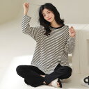 送料無料 【M/L/XL/XXL】 パジャマ レディース 春秋 長袖 ルームウェア お揃い 上下セット ルームウェア アップ オシャレ 上品 部屋着 楽天海外通販