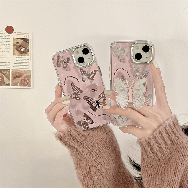 送料無料 iphone14 ケース 互換品 ins ピンク 可愛い 胡蝶 バタフライ butterfly 鏡 スマホケース カバー アイフォンケース おもしろ エレガント シンプル 14pro 14promax iPhone14Plus iphone13 ケース 13pro 13promax 耐衝撃 春夏秋冬 紛失防止 プレゼント 楽天海外通販