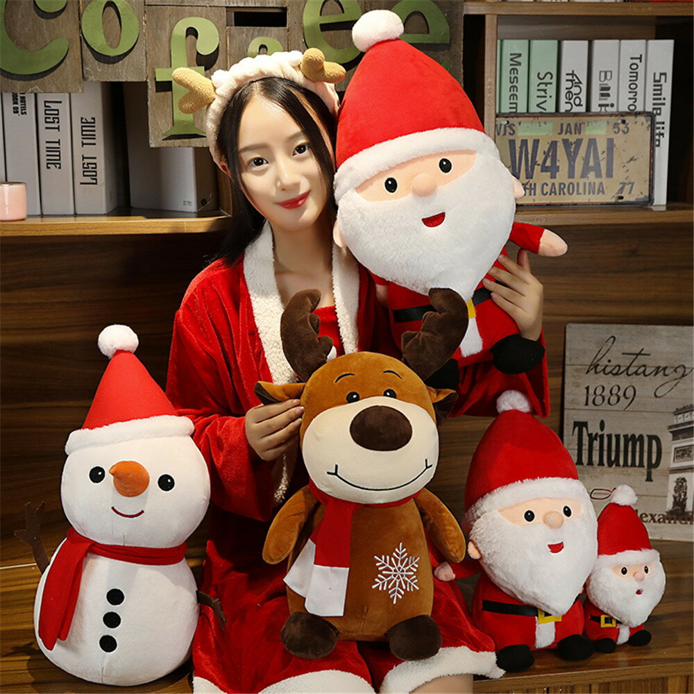 【50cm】送料無料 ぬいぐるみ 全3デザイン クリスマス Xmas 聖誕祭 サンタクロース Santa Claus トナカイ 雪だるま snowman 抱き枕 クッション インテリア 大きい 子供 おもちゃ 可愛い かわいい 彼女に ふわふわで癒される 柔らか 心地いい プレゼント 楽天海外通販