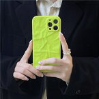 送料無料 iPhone13ケース 互換品 褶曲 フォールド 蛍光グリーン fluorescent green 高級感 マット つや消し レンズカバー シンプル iPhoneX アイフォン11 12 iPhone 12promax XSMax Pro 7plus XR 13promax XS X iPhone8plus iPhoneXR 13Pro スマホケース カバー 楽天海外通販