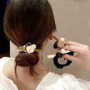 送料無料 ヘアゴム ヘアアクセサリー パール付き ラインストーン ヘアシュシュ ヘアアクセサリー 韓国アクセサリー 韓国 大人 可愛い ヘアスタイル ヘアアレン...