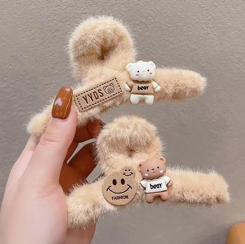 送料無料 バンスクリップ ヘアアクセサリー もこもこ パンダ クマヘアクリップ フェイクファー ふわふわ かわいい おしゃれ 大人 簡単 まとめ髪 韓国 韓国っ...