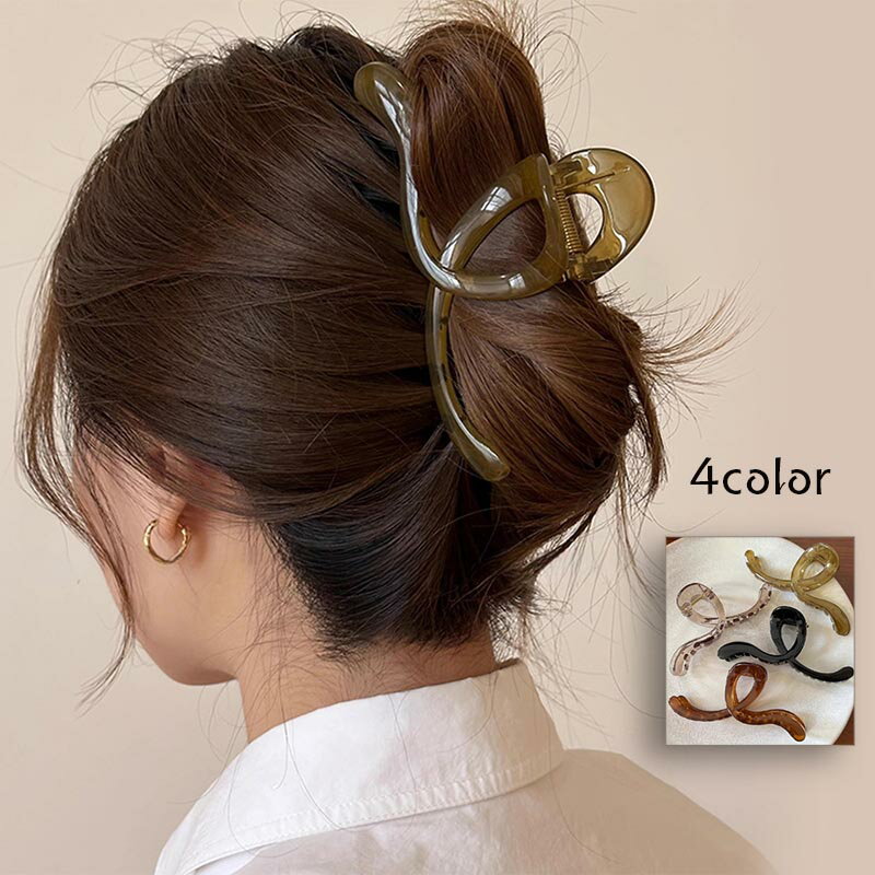 送料無料 ヘアクリップ バンスクリップ レディース 女性 ヘアアクセサリー クロス 単色 無地 クリア べっ甲柄 髪留め 髪飾り まとめ髪 ヘアアレンジ シンプ...