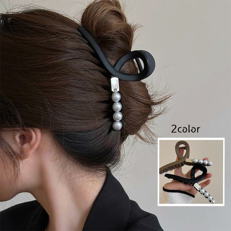 送料無料 ヘアクリップ ヘアアクセサリー バンスクリップ パール ミニ 大きい 大きめ 韓国 黒 シンプル アレンジ おすすめ おしゃれ かわいい ロングヘア ...