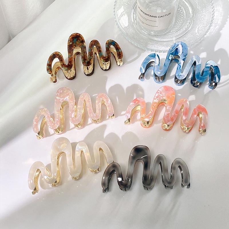 送料無料 バンスクリップ ヘアアクセサリー ヘアクリップ ウェーブ 変形 こなれ感 マット アート おしゃれ 大人っぽ まとめ髪 簡単 ヘアアレンジ 大人 上品...