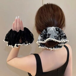 送料無料 シュシュ ヘアアクセサリー 髪飾り レディース 女性 アクセサリー ファッション小物 フェイクパール まとめ髪 髪留め ヘアアレンジ ヘアゴム 上品 かわいい おしゃれ シンプル まとめ髪 大人 お呼ばれ 披露宴 成人式 卒業式 入学式 おしゃれ 楽天海外通販