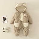 送料無料 ベビー服 ジャンプスーツ フード付き 耳付き くま 裏起毛 雪遊び ベビー 高品質カバーオール キッズ 男の子 女の子 ロンパース 新生児 可愛い あ...