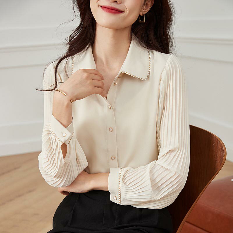 送料無料 レディース ブラウス トップス シャツ スーツ インナー オフィスカジュアル 上品 ボリューム袖 きれいめ 通勤 ミセス 50代 40代 30代 大きいサイズ 夏 秋 長袖 ビジネススーツ フォーマル 仕事服 服装 プレゼント ギフト 韓国ファッション 楽天海外通販