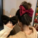 送料無料 ヘアゴム ヘアアクセサリー リボン BIGリボン ボリューム 大きめ 簡単装着 簡単アレンジ 大人ガーリー かわいい クリスマス ギフト プレゼント ...
