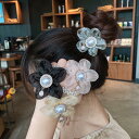 送料無料 花付き シュシュ レディース ヘアアクセサリー フェイクパール ラインストーン シフォン 光沢 上品 お花 フラワー ヘアゴム 髪飾り 大人 お呼ばれ 披露宴 成人式 卒業式 入学式 おしゃれ シンプル アクセサリー人気 楽天海外通販(4)