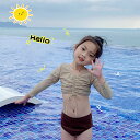 送料無料 2022 New Arrival 80~140cm 子供水着 シンプル 長袖 キャップ付き キッズ 子供 セパレート タンキニ ジュニア ラッシュガード 女の子 セパレート キッズ ガールズ ジュニア キッズ プリンセス ベビー水着 女児 子ども用 水着 スクール水着 みずぎ 楽天海外通販