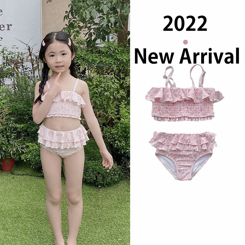 送料無料 2022 New Arrival 子供水着 80~140cm ホラガイ 巻き貝 まきがい conch ピンク キャップ付き フリル キッズ ビギニ セパレート タンキニ ジュニア ラッシュガード 女の子 ガールズ プリンセス ベビー水着 女児 子ども用 スクール水着 みずぎ 楽天海外通販