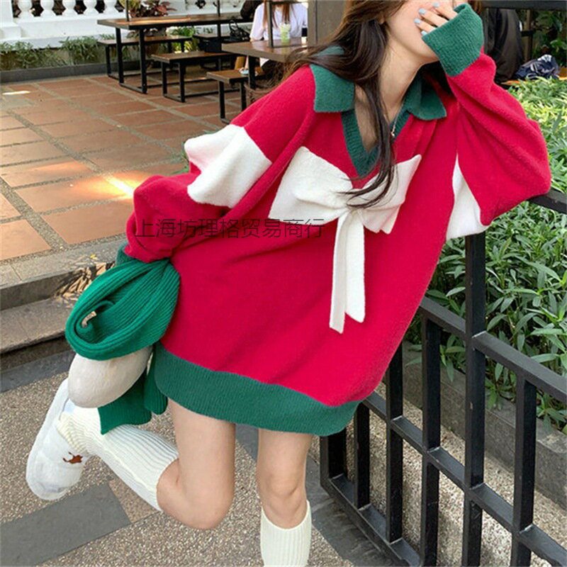 楽天Marbeineセーター クリスマス 秋冬 プレゼント 贈り物 彼女 Merry Christmas レディース 親友 かわいい ゆったり ペアルック ギフト 大きめ ニット 厚手 レッド お歳暮 お正月 楽天海外通販