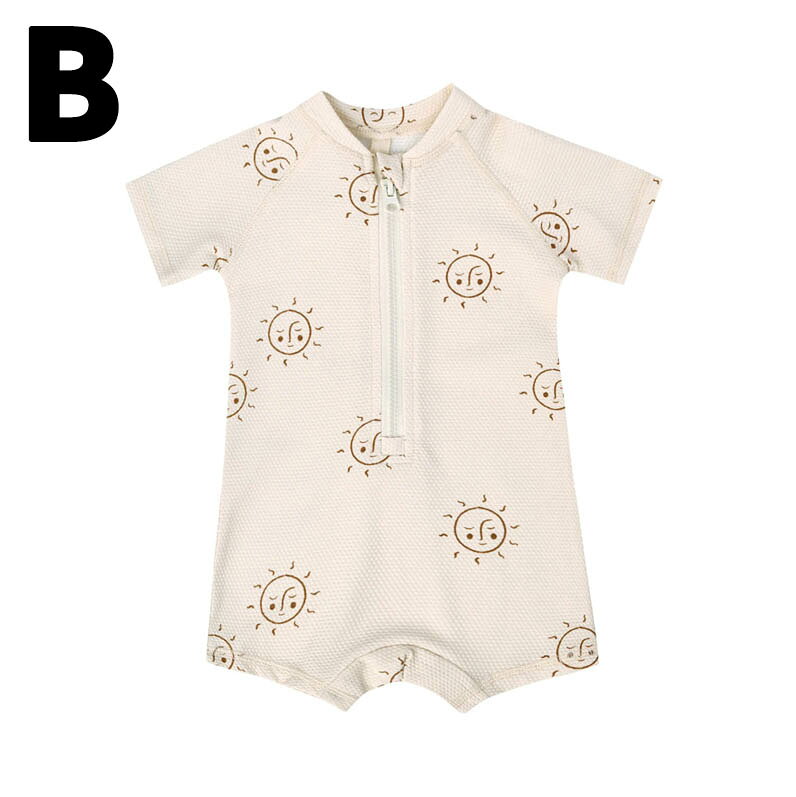 送料無料 New Arrival 子供水着 80~120cm オールインワン boy 半袖 ストライプ 男...