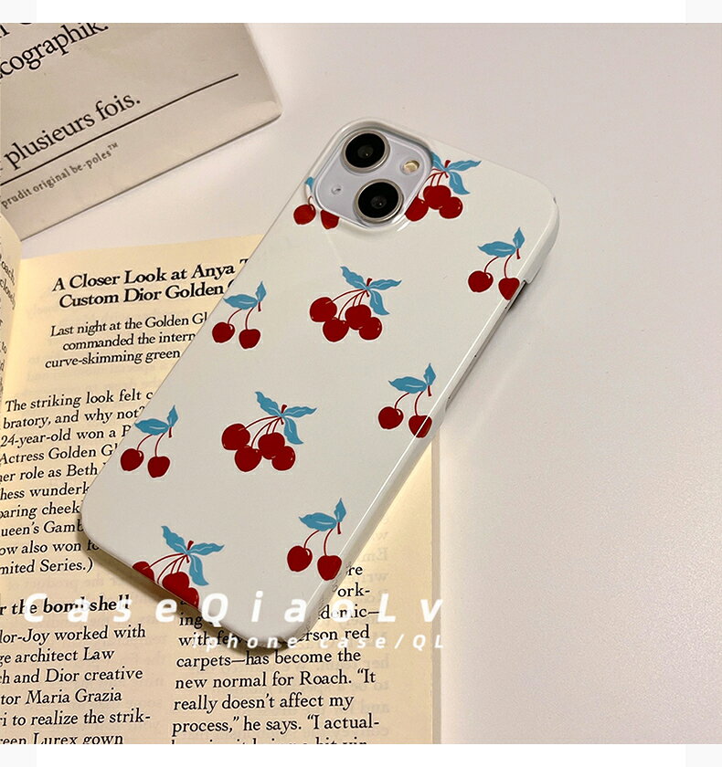 送料無料 iPhone14 ケース 互換品 チェリー サクランボ cherry 桜んぼ 高級感 レン...