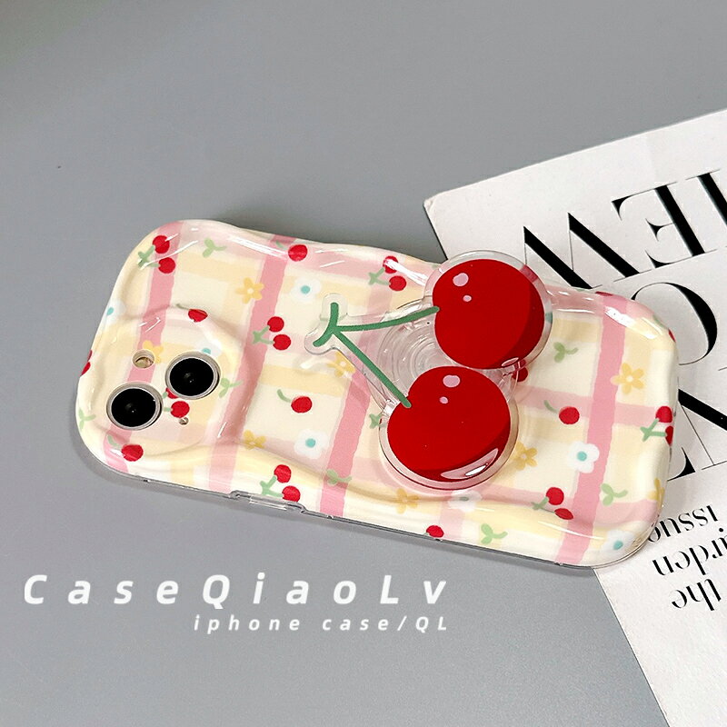 送料無料 iPhone14 ケース 互換品 桜んぼ サクランボ チェリー cherry チェック ス...