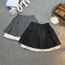 送料無料 キッズ プリーツスカート 無地 女の子 制服 スカート スクール ショート丈 インナー付き ゴムウエスト 普段着 小学生 中学生 フォーマル お洒落 ...