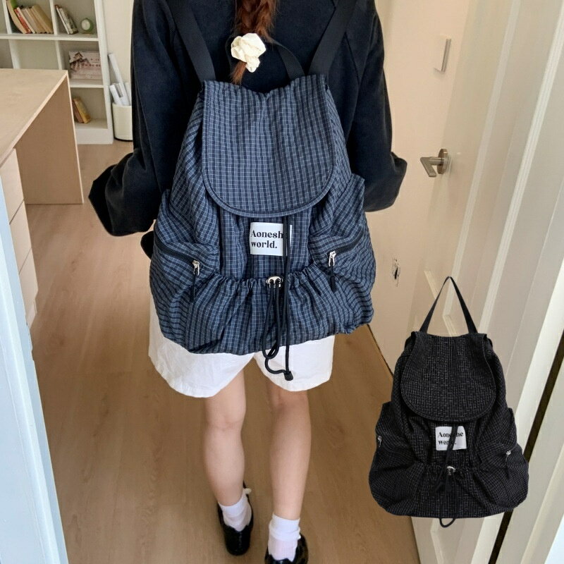 送料無料 バックパック リュックサック レディース チェック柄 2色入荷 鞄 大容量 通勤 通学 お出掛け 便利 学生 高校生 韓国 ショルダーバッグ オシャレ 女の子 かわいい カバン 旅行 軽量 肩掛け 楽天海外通販