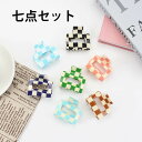 送料無料 7点セット ヘアクリップ チェック柄 格子柄 バンスクリップ 髪どめ ins かわいい まとめ髪 ヘアアクセサリー ヘアアレンジ おしゃれ 結婚式 パ...