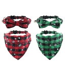 送料無料 「2点セット」ペット首輪 蝶ネクタイ 紳士風 三角スカーフ 首輪セット クリスマス プレゼント ペットグッズ 犬猫アクセサリー 結婚式 小型犬 猫 蝶...