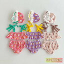 送料無料 New Arrival 子供水着 赤ちゃんの水着 キャップ付き 3点セット トップス パンツ 花柄 flower 袖なし 子供服 女の子 ガールズ ジュニア ラッシュガード 水着 キッズ 子ども用 スクール水着 みずぎ 海 プール ベビー水着 66 73 80 90 100cm 楽天海外通販