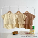 【送料無料】キッズ ベビー服 セットアップ 無地 夏服 Tシャツ 半袖 無地 シンプル レトロ 子供服 上下セット カジュアル 男の子 女の子 夏 春 短パン ...